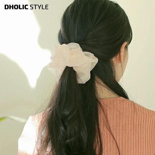 アクセサリー 返品不可 ヘアアクセサリー シュシュ スクランチ 光沢 無地 夏 グロッシー