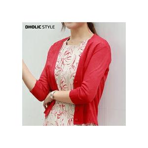 レディース カーディガン カーデ ニット サマーニット 七分袖 ショート クロップド シアー シースルー 薄手 透ける 日焼け防止 体型カバー 冷房対策 夏 Dholic 通販 Paypayモール