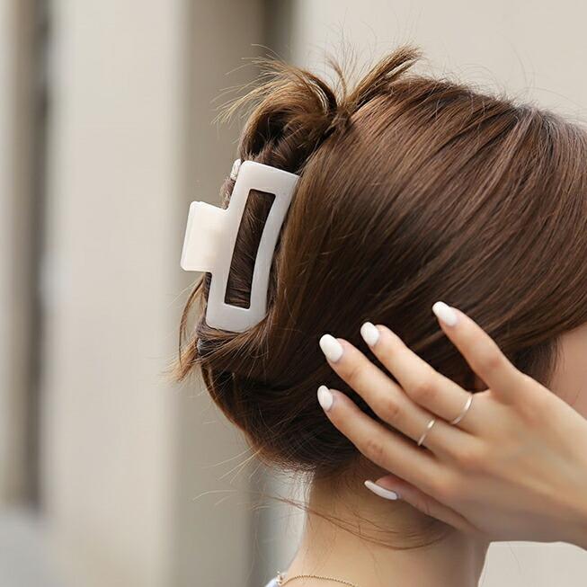 新作続 レディース 韓国 ファッション ヘアアクセサリー ヘアクリップ クリップ ヘアピン スクエア 単色 無地 シンプル カジュアル クリア 透明 マーブル パステル Riosmauricio Com