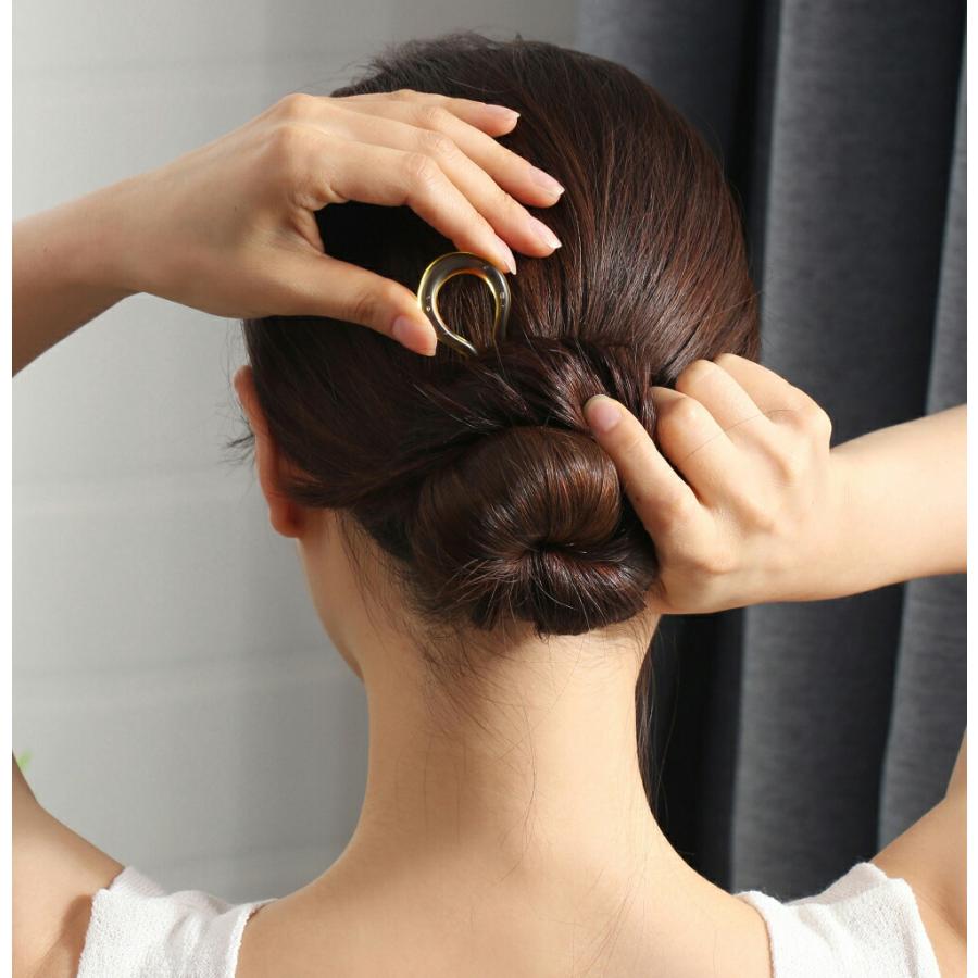 アクセサリー ヘアアクセサリー ヘアスティック 売れ筋がひ新作 コーム U字コーム まとめ髪 アップスタイル ミディアム アクリル クリア ヘアアレンジ 春 大 大きめ