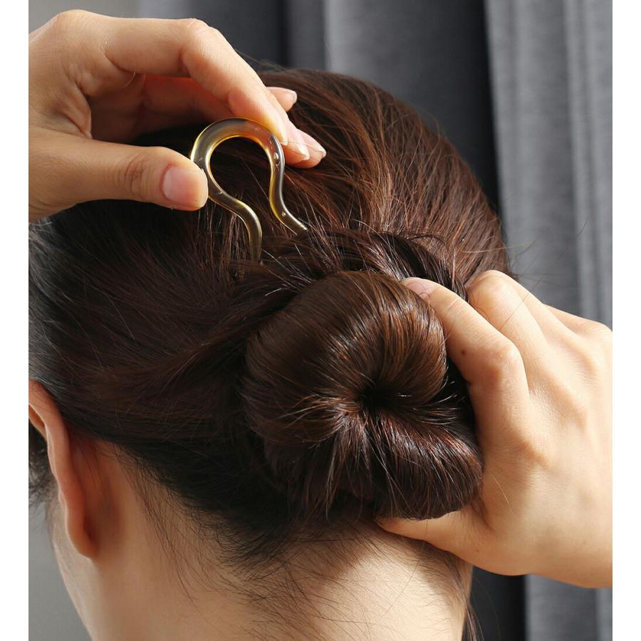 アクセサリー ヘアアクセサリー ヘアスティック 売れ筋がひ新作 コーム U字コーム まとめ髪 アップスタイル ミディアム アクリル クリア ヘアアレンジ 春 大 大きめ