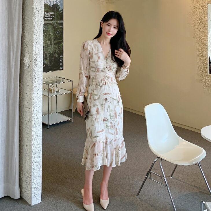 づいて ワンピース 透ける スリム タイト 秋 春 ロング丈 Dholic 通販 Paypayモール Hライン