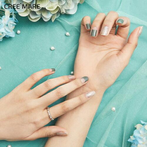 お気にいる 韓国コスメ 化粧品 ネイルシール ネイルステッカー ジェル フレンチ グリーン 緑 シルバー Riosmauricio Com