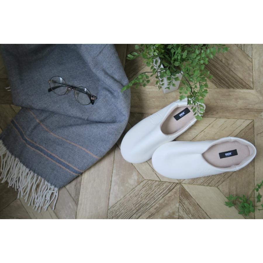 【普通郵便送料無料】moz モズ　洗えるレザールームシューズ　アイボリー　ホワイト　ブラック　モノトーン　レディース　メンズ　北欧　エルク型押し【Dhruv】 | moz | 03