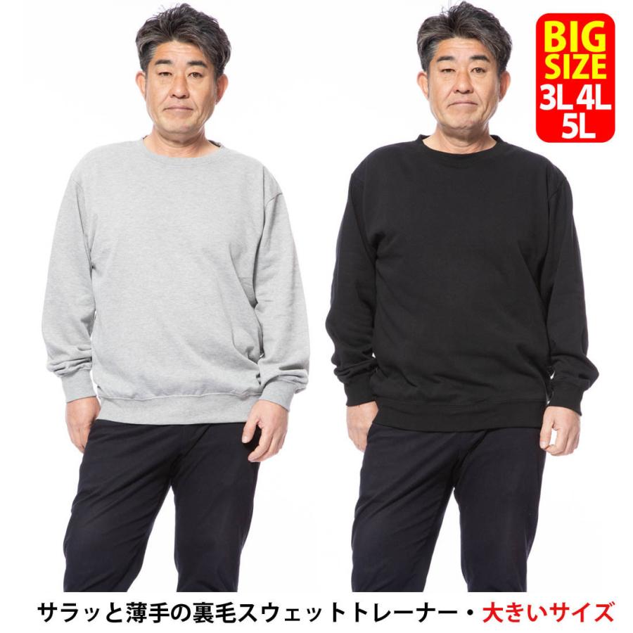 トレーナー メンズ 無地 大きいサイズ スウェット素材 春 夏 長袖 