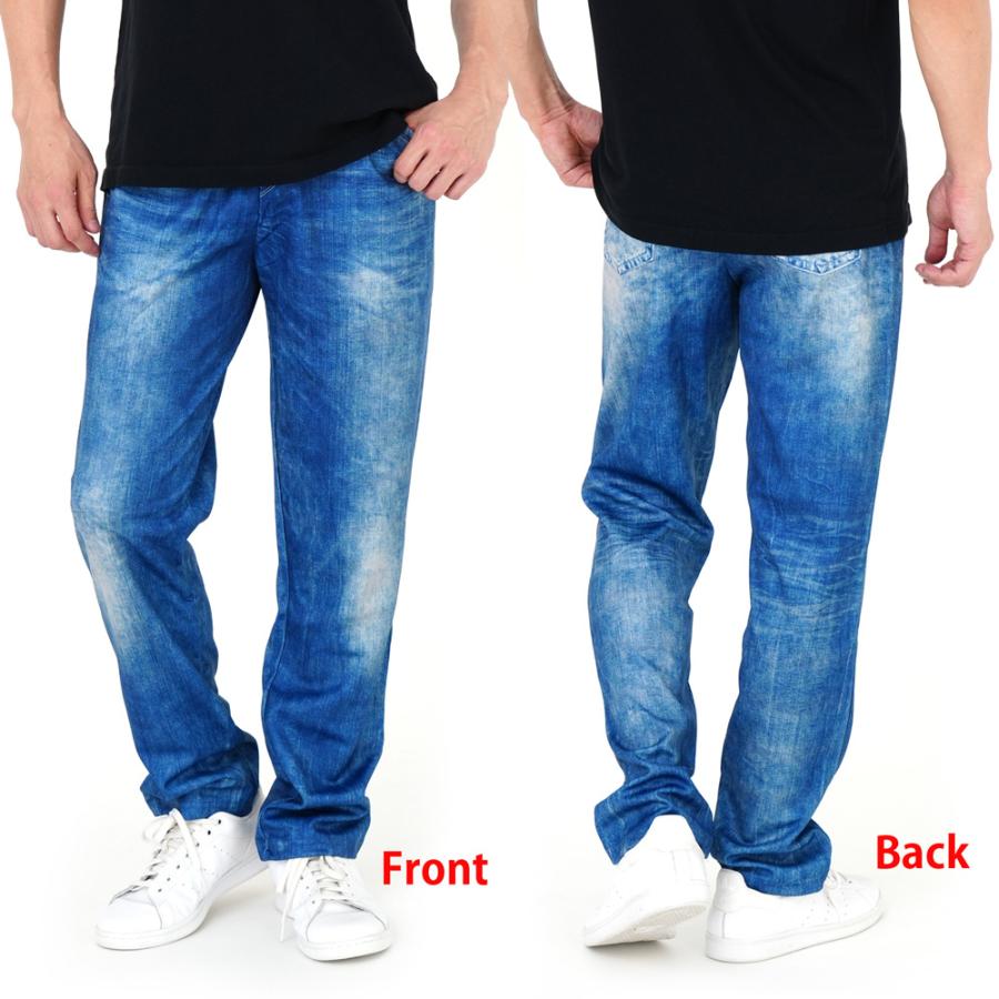 デニムパンツ ストレッチパンツ ジャージ ニット インディゴ ブリーチ