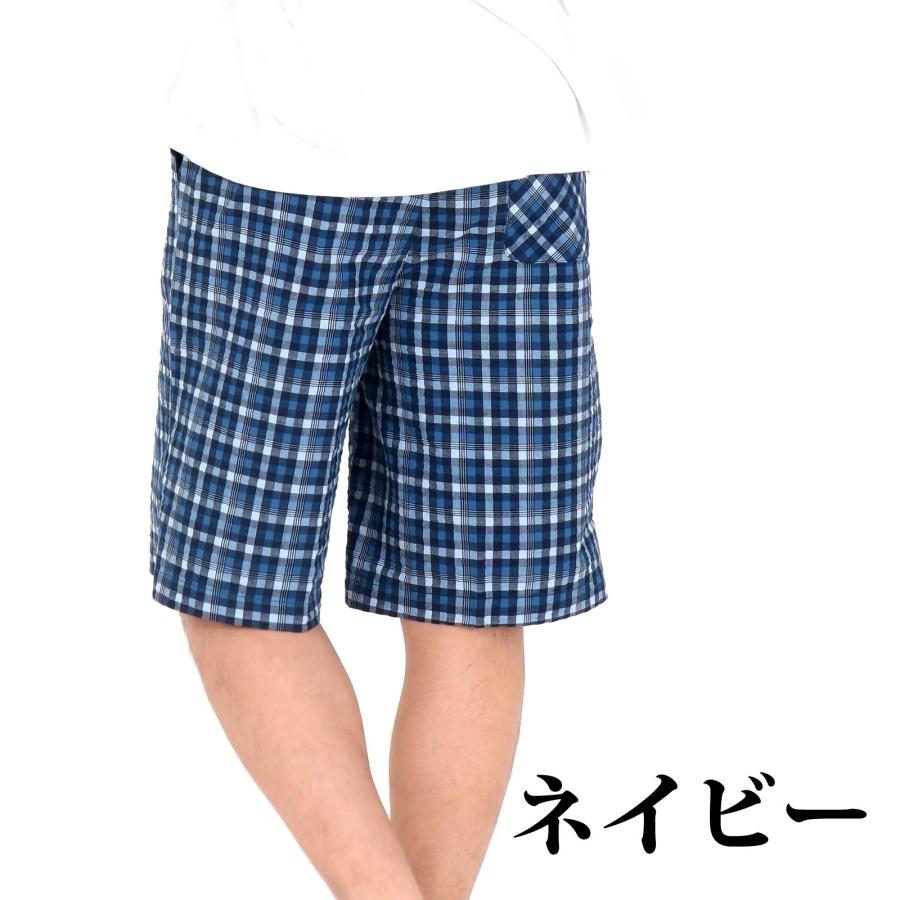 ハーフパンツ メンズ ひざ下 ショートパンツ 夏用 チェック柄 派手