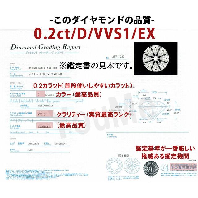 婚約指輪 0.2ct D-VVS1-EX 天然ピンクダイヤモンド エンゲージリング 