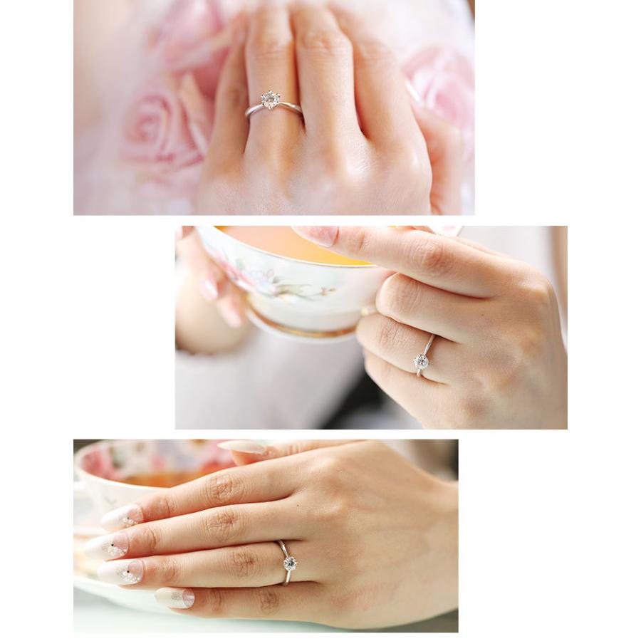 あすつく 婚約指輪 0.5ct D IF EX ティファニー6本爪デザイン 大粒
