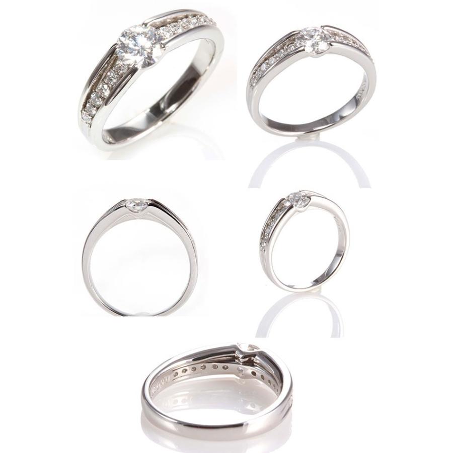 あすつく 婚約指輪 0.5ct D-VVS1-EX スタイリッシュエタニティ 天然