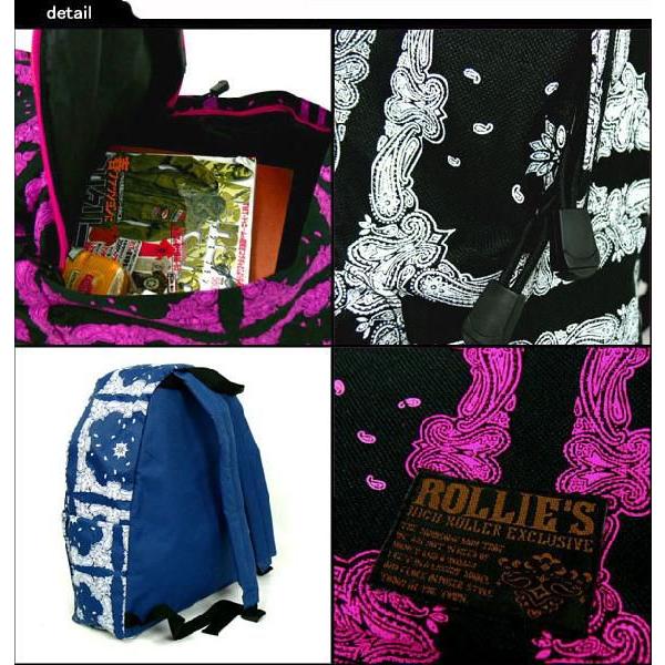 リュック リュックサック ROLLIE'S ペイズリーバンダナ柄 デイパック