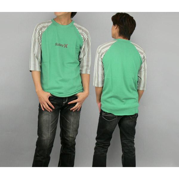 Hurley（ハーレー） 袖ボーダーワッフルラグラン七分Tシャツ MTRSMX 