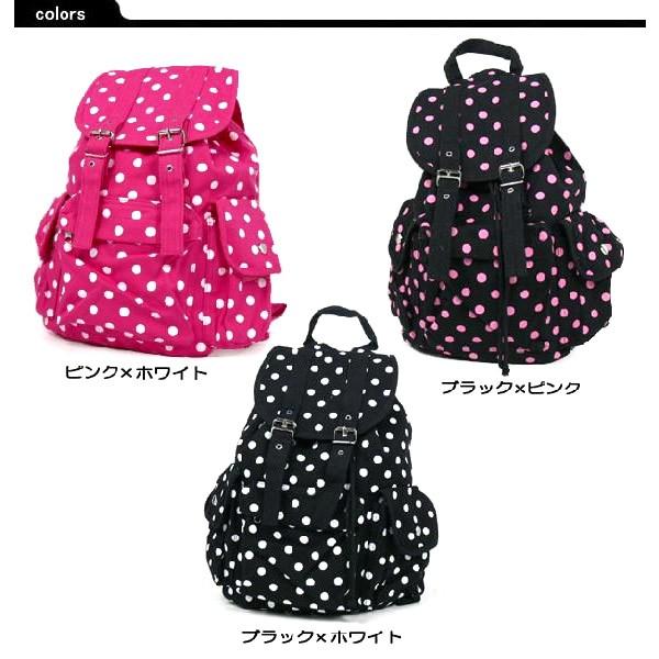 水玉模様 ドット柄 リュック リュックサック キャンバス レディース 女性用 通学 かばん バック 高校生 リュック レディース リュック Y514 28 ディアブロス 通販 Yahoo ショッピング