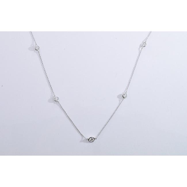 18k ダイヤ 1ct ネックレス ステーションネックレス ダイヤモンド ネックレス プラチナ K18 1ct ステーション