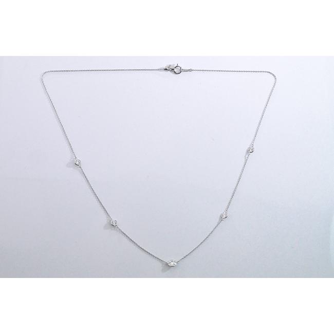 SALE トータル1ct 新品 K18天然ダイヤステーションネックレス 45cm ダイヤモンド K18ネックレス(計0.45カラット/ステーション