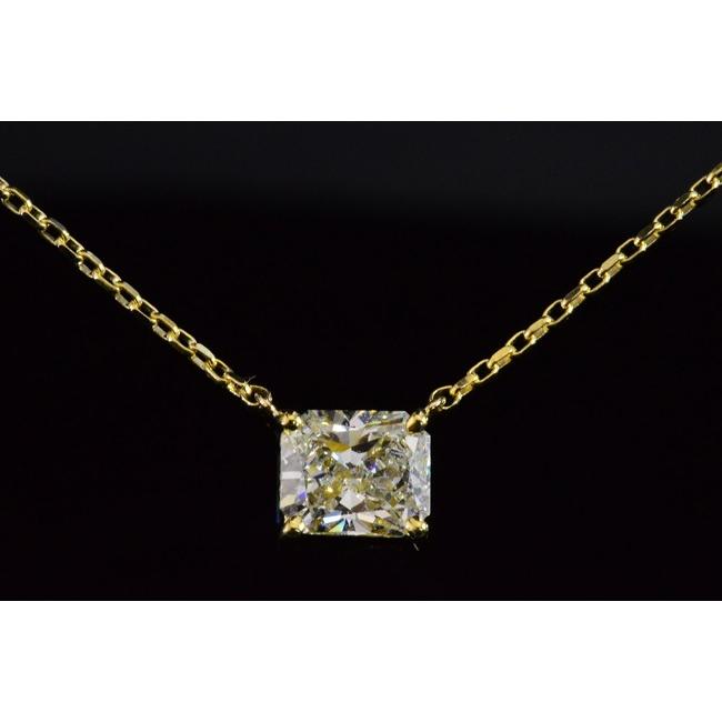 1カラット ダイヤ一粒ネックレス ラディアントカット ダイヤネックレス  