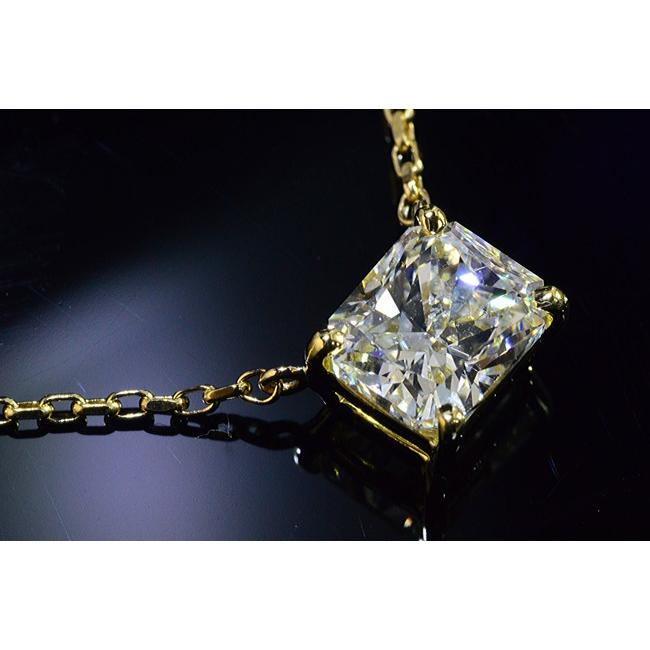 1カラット ダイヤ一粒ネックレス ラディアントカット ダイヤネックレス 