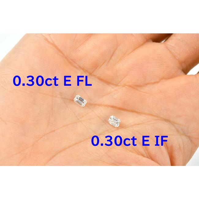 【推し】 0.3カラットエメラルドカット ダイヤネックレス Eカラーインターナリーフローレス高品質 ダイヤ一粒ネックレス横向き 【EIM2010748098】(70590円)