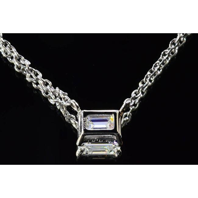 【推し】 0.3カラットエメラルドカット ダイヤネックレス Eカラーインターナリーフローレス高品質 ダイヤ一粒ネックレス横向き 【EIM2010748098】(70590円)