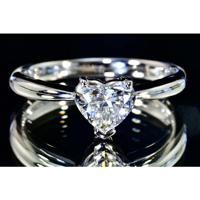 ハートシェイプ ダイヤリング 0.5ct D IF GIA鑑定書刻印つき 