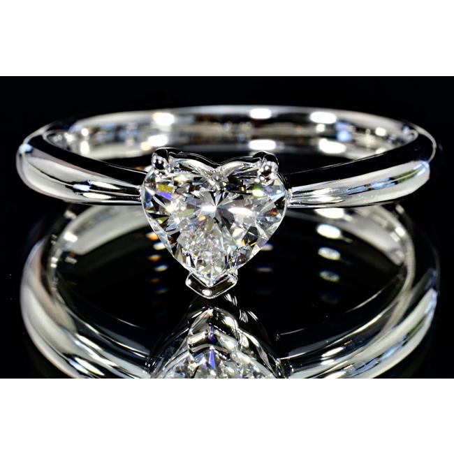ハートシェイプ ダイヤリング 0.5ct D IF GIA鑑定書刻印つき 