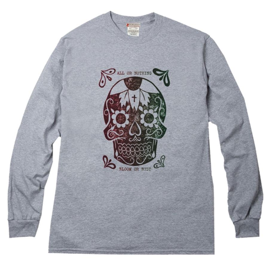 コミカルなタッチのメキシカンスカル ロングTシャツ : dial9up - 通販