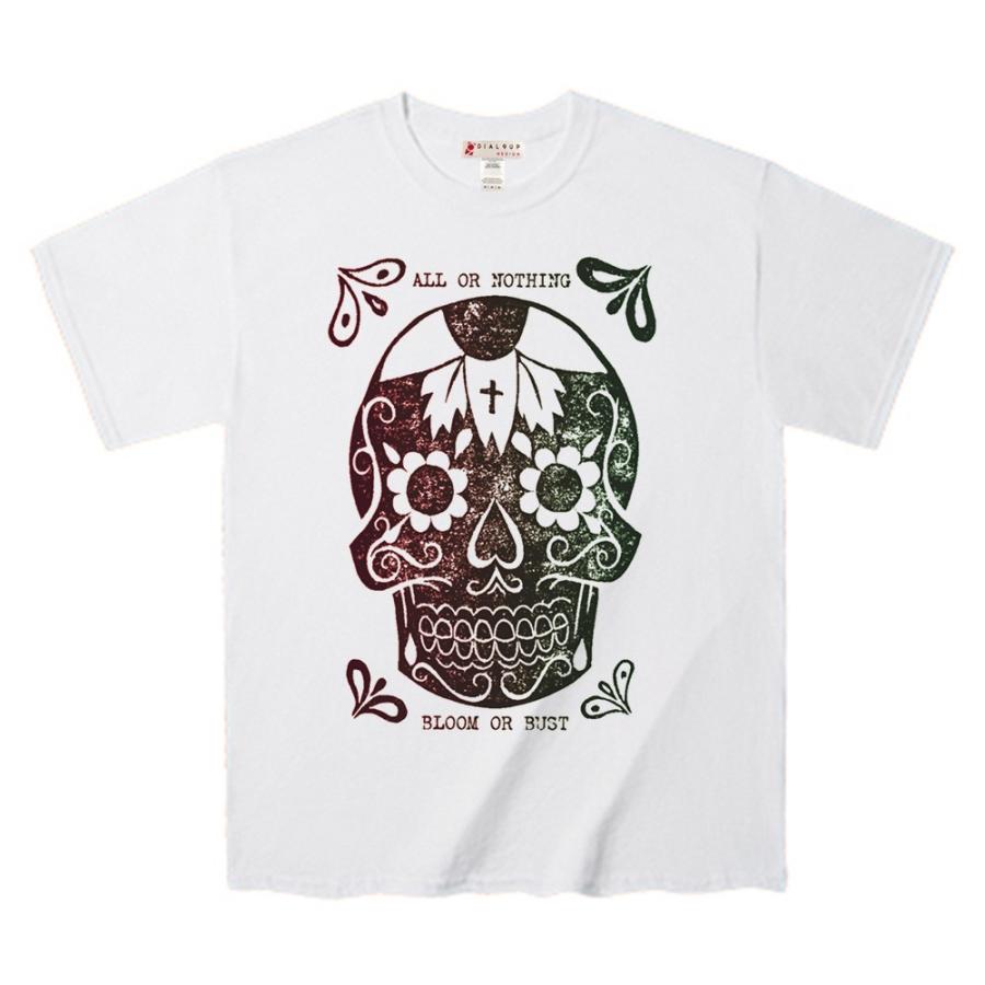 Tシャツ コミカルなタッチのメキシカンスカル デザインTee : dial9up