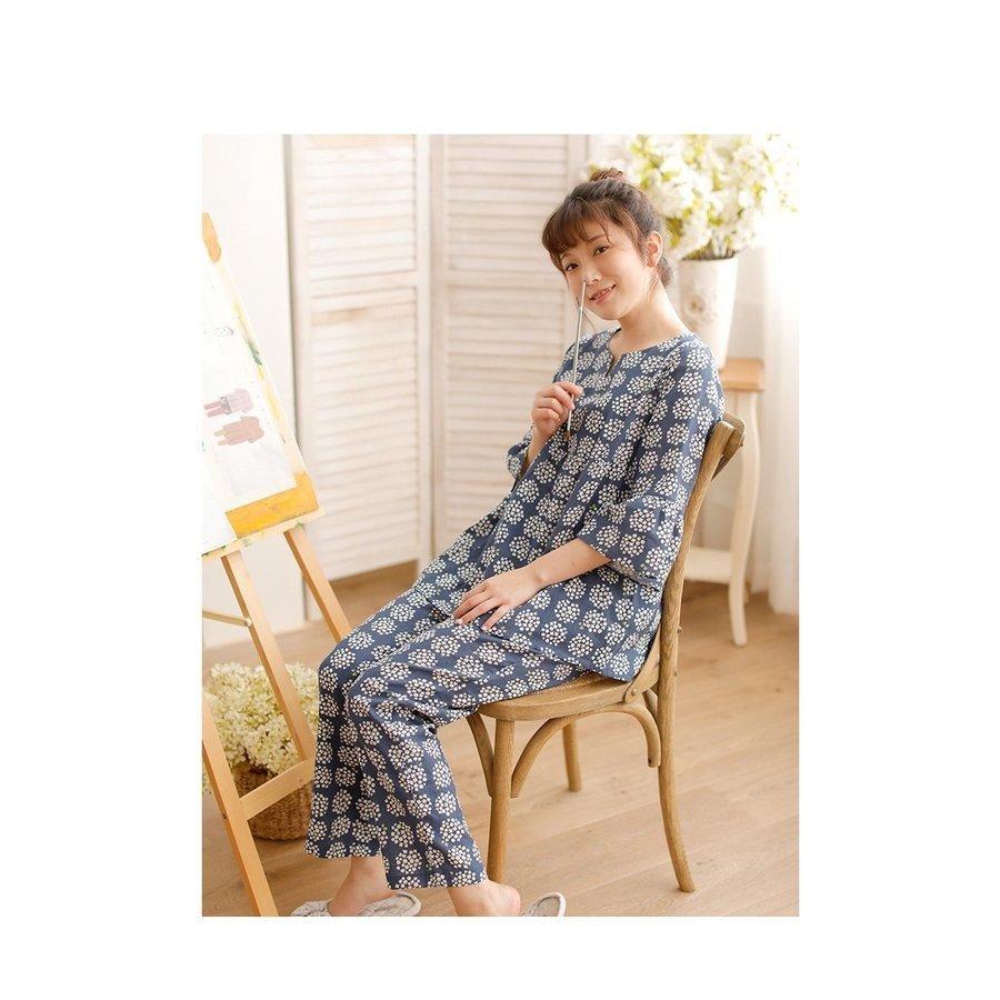 パジャマ レディース 春 夏秋 七分袖 綿100 上下セット ナイティ ルームウェア 女性 可愛い 部屋着 女性パジャマ パジャマ かわいい 花柄 パジャマ 超可爱の