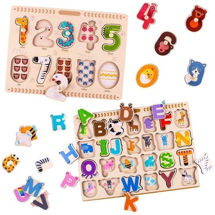 新作続 木製パズル Abc 英語 木のおもちゃ 積み木 数字学習 知育玩具 教育おもちゃ 型合わせ はめこみ ベビー 赤ちゃん 幼児 子供 教材 誕生日プレゼント 入園お祝い Materialworldblog Com