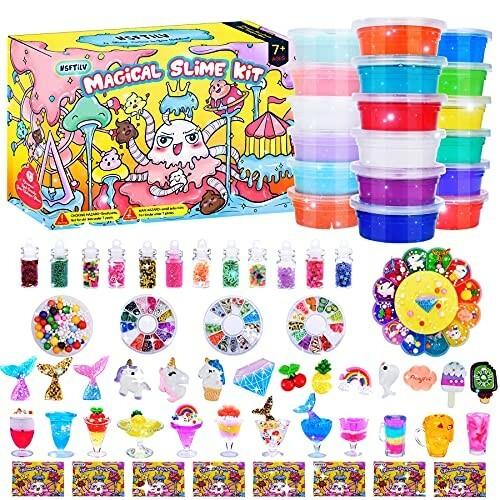 Hsftilv Diyスライムパック スライムサプリメントは 独自のスライム クリスタルスライム 干支 キラキラ紙 Pcmod