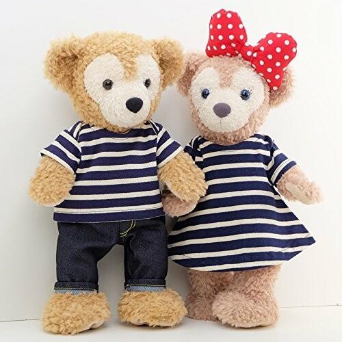 初回限定 Cushu Cush ダッフィー シェリーメイ 日本製 ぬいぐるみ用 着せ替え 洋服 コスチューム 紺ボーダー ペアセット T 新品本物 Www Doctor Plan Com