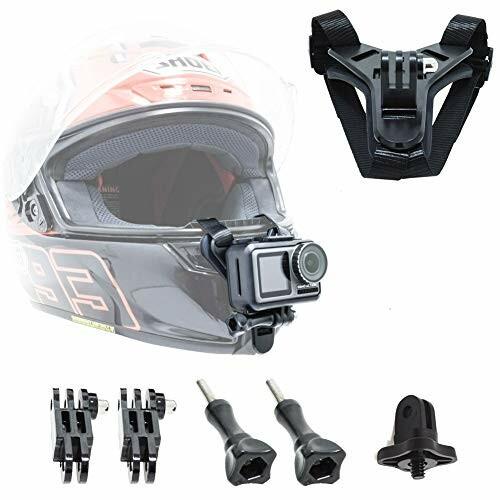 Meknic 並行輸入品 オートバイヘルメットチンストラップマウント Gopro Hero 9 8 7 18 6 5 Dji Apman Black O Campark 4 Akaso Session Sjcam