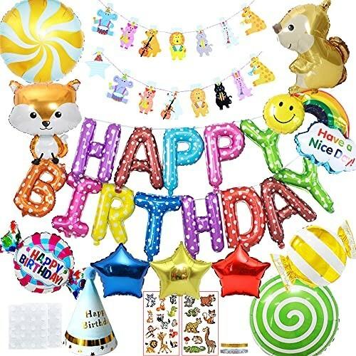 誕生日 飾り付け 風船 動物 キャンディー パーティー セット Happy Birthdayバースデーバナー 動物バナー Have A Nice ダイヤモンドスナップ 通販 Yahoo ショッピング
