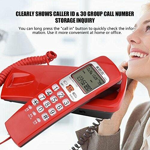 壁掛け電話 固定電話 有線 ウォール電話機 ワンボタンリダイヤル 着信表示 電話記録サーチ ウォー 雷撃保護 上品