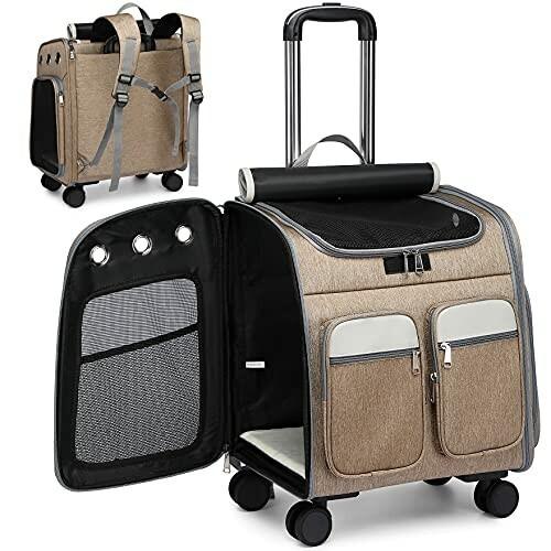 2年保証 小型犬 犬 カート キャリー 猫用 猫 キャスター付き ペットキャリー Haoyinew 大空間2匹の猫や小型犬を手軽に入れること ペット 折 リュックキャリーバッグ 犬用品 Paylesscartitleloan Com