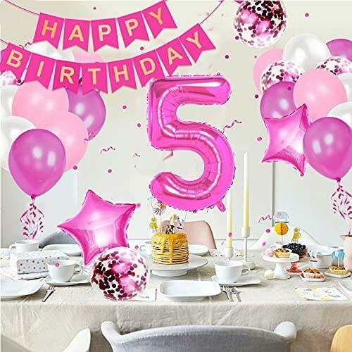 誕生日 飾り付け 誕生日 バルーン ナンバー 数字風船 5歳 ピンク女の子 ハート パーティー飾り 誕生日パーテ ダイヤモンドスナップ 通販 Yahoo ショッピング