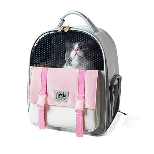 Xdronray ペットキャリーバッグ 犬猫用リュックバッグ 通気性 お出かけ用 旅行 ピンク