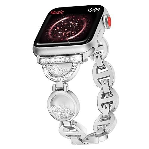 最上の品質な series 流れるダイヤモンド砂 バンド Watch 互換Apple 7/6/5/4/3/2/1/SE対応 ダイヤモンド付き アップルウォッチバンド スマートウォッチアクセサリー