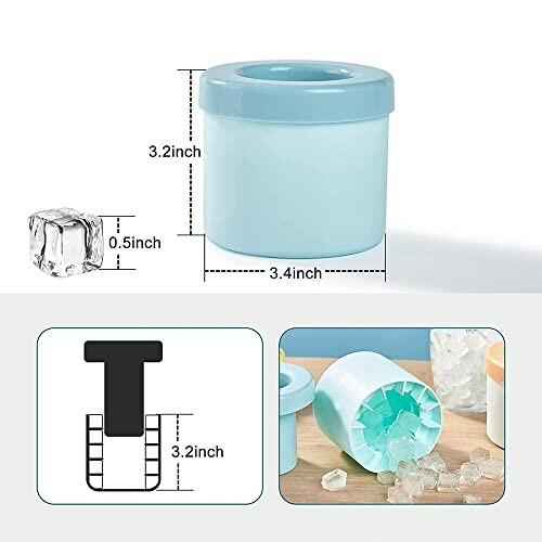 製氷器 製氷皿 製氷機蓋付き食品グレード硅?製のアイスキューブカップ 円筒形アイスキューブ