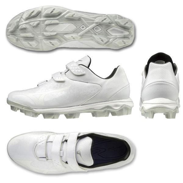 野球 スパイク ベルト式 マジックテープ ミズノ MIZUNO ウエーブセレクトナイン BLT ワイズ3E相当 白 ホワイト|diamond-sports|02