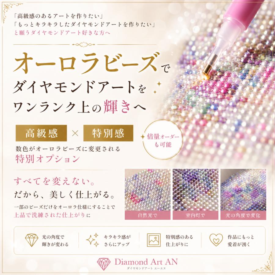 AMAB-62 ダイヤモンドアート A3 香水と花 フェアリーダスト使用 額縁