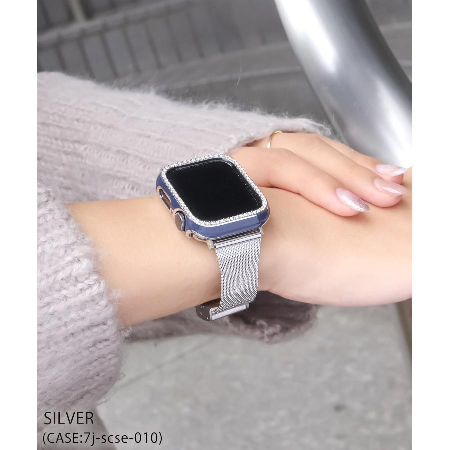 アップルウォッチ バンド ステンレス スリム 細 軽量 Apple Watch 替え ベルト おしゃれ 着せ替え 38 40 41 42 44 45 49 mm SE 全シリーズ 対応 :7j-sw-015:SBG official store 通販 バンド 銀 Applewatchアップルウォッチ 42-44 ベルトステンレス