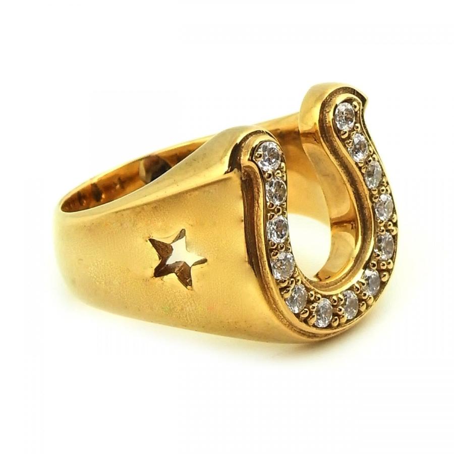 人気 メンズ ブランド Blackdia 24k Gp ゴールド Cz ホースシュー スター リング 金 馬蹄 指輪 Bd Rg 007 Sbg Official Store 通販 Yahoo ショッピング