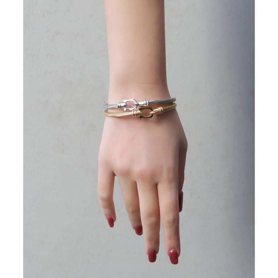 ブレスレット レディース blackdia ocean ワイヤー バングル 馬蹄  