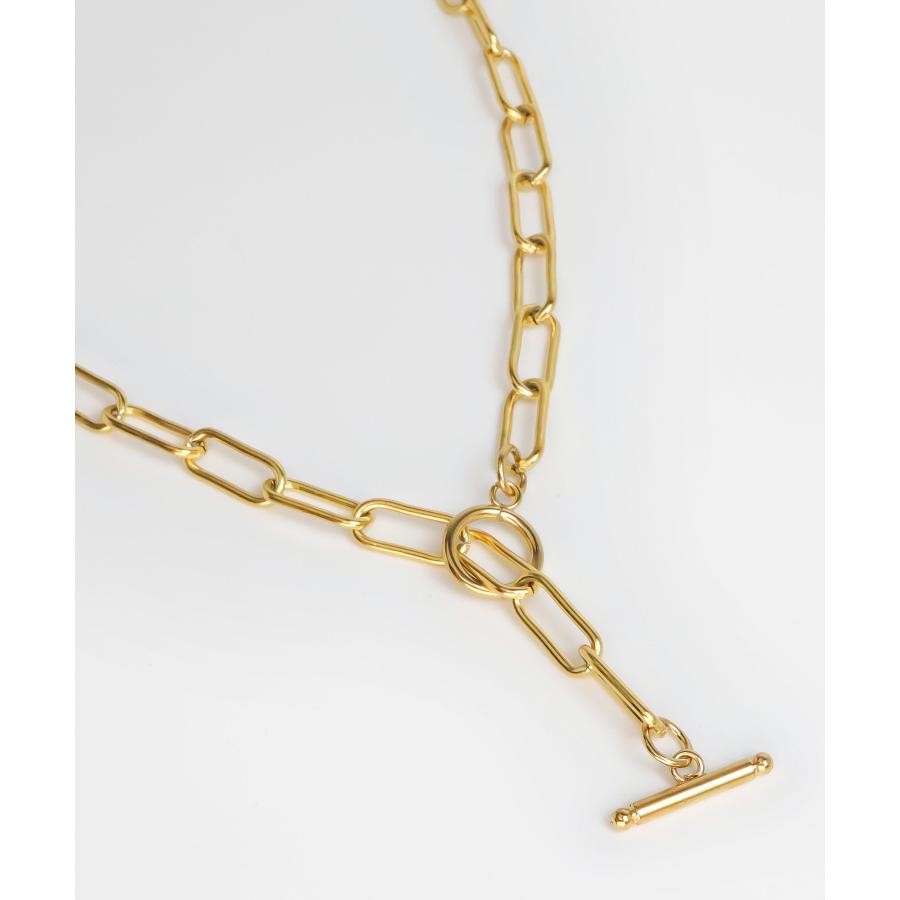 ネックレス ペーパークリップ マンテル チェーン レディース blackdia