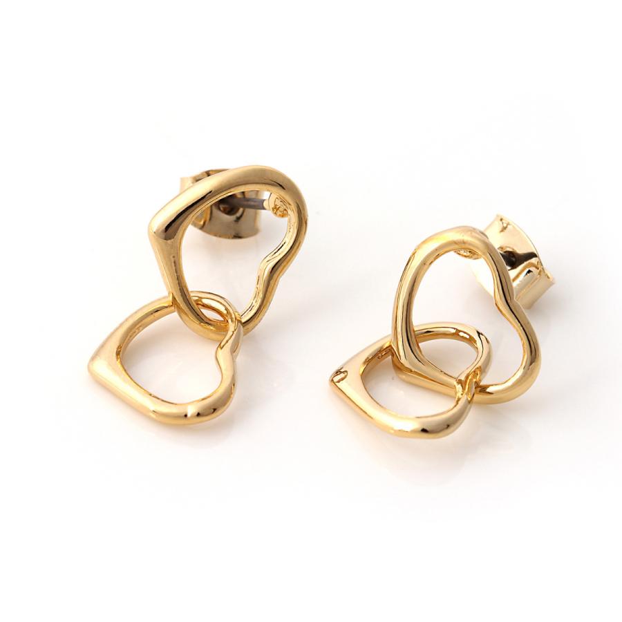 ピアス レディース Blackdia Ocean ブランド 18k Gp ダブル ハート スタッドピアス フープピアス ポスト 金属アレルギー 対応 おしゃれ かわいい 大人可愛い o Ps 026 Sbg Official Store 通販 Yahoo ショッピング