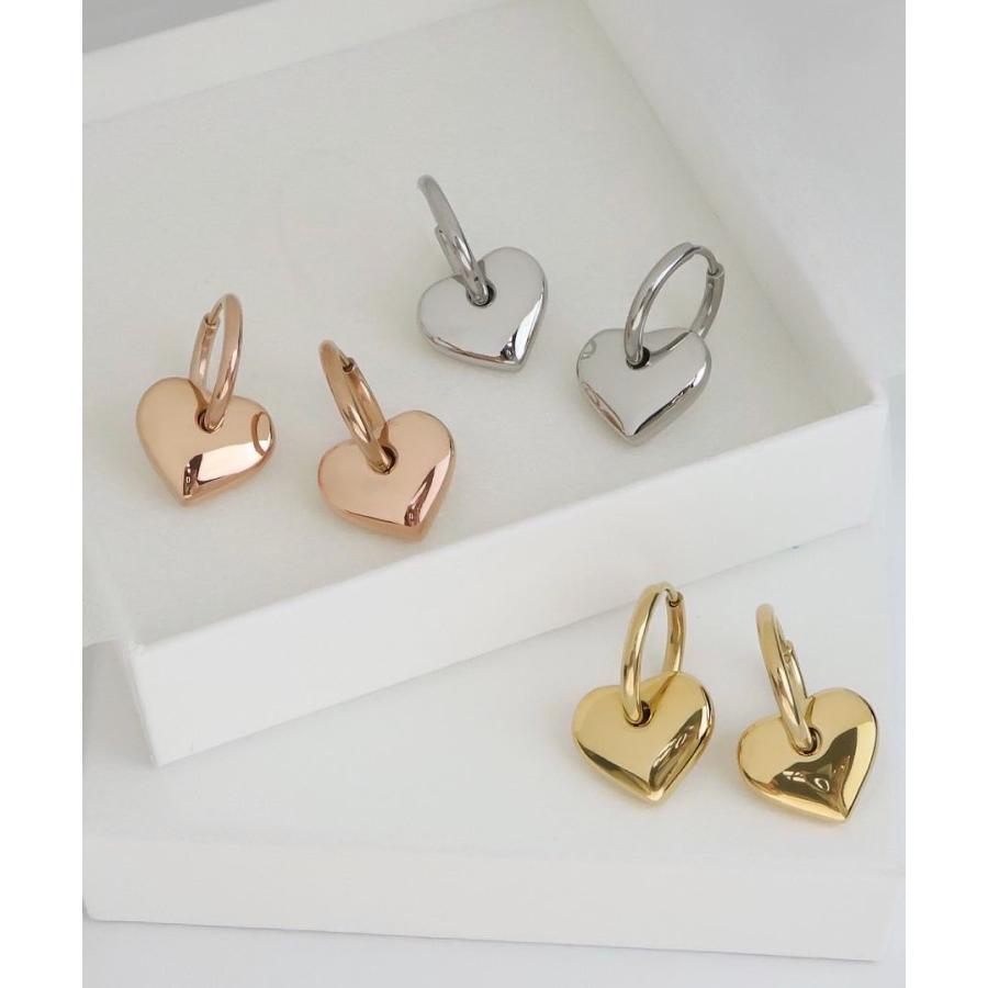 ステンレス製 ピアス 2WAY ハート フープ 金属アレルギー 両耳 セット
