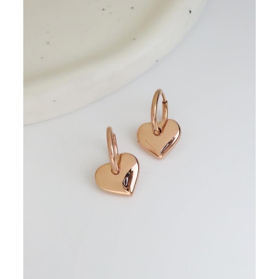 ステンレス製 ピアス 2WAY ハート フープ 金属アレルギー 両耳 セット