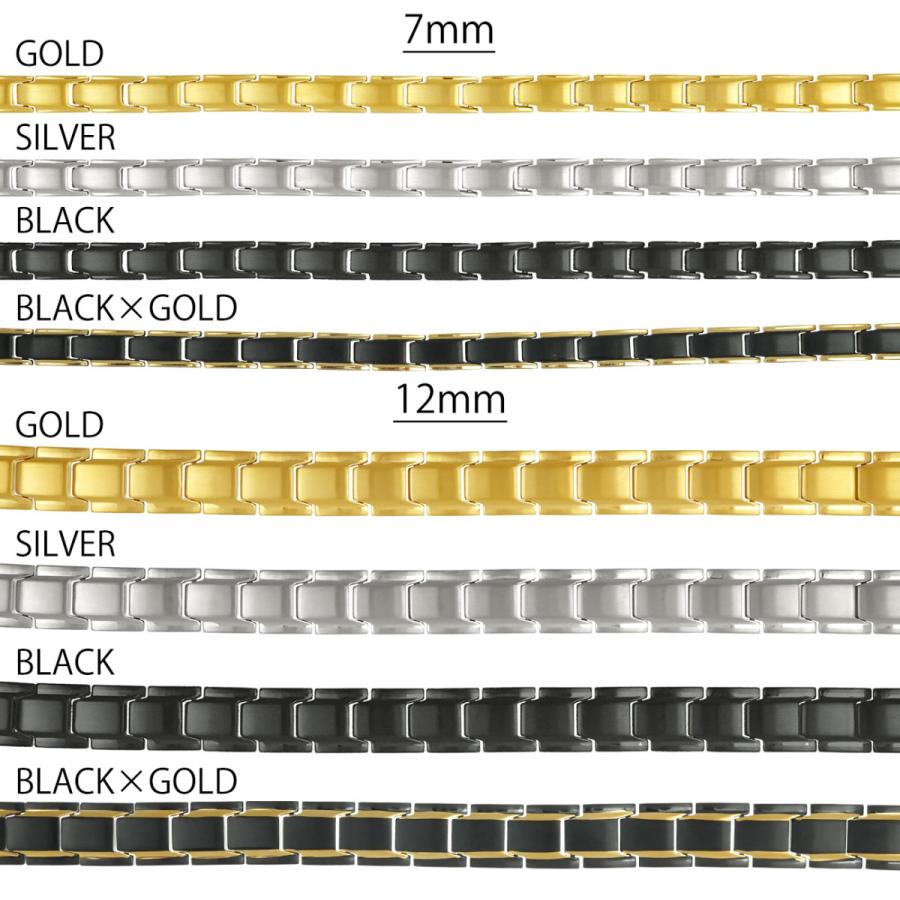 磁気ブレスレット メンズ ブランド SBG 18K GP ゴールド シルバー ブラック ブレスレット ゲルマニウム ビーズ  磁気 磁力 磁石 遠赤外線 マイナスイオン｜diamonddust｜02