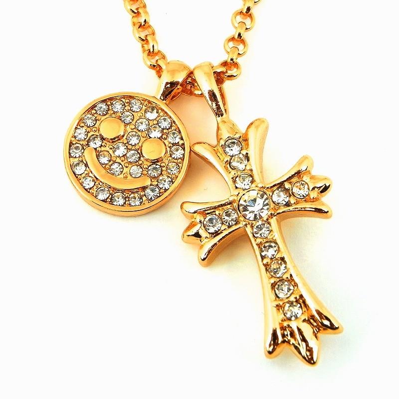 ネックレス メンズ ブランド Sbg 24k Gp ゴールド パヴェ クロス スマイル ネックレス Sbg Nk 024 Sbg Official Store 通販 Yahoo ショッピング